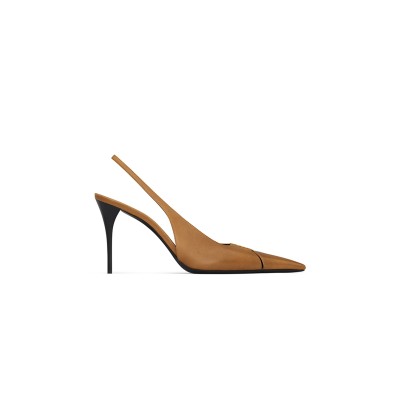 YSL BABYLONE BRETEUIL SLINGBACK PUMPS IN SMOOTH LEATHER 806685AADF12526